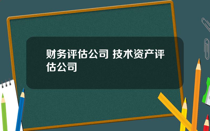 财务评估公司 技术资产评估公司